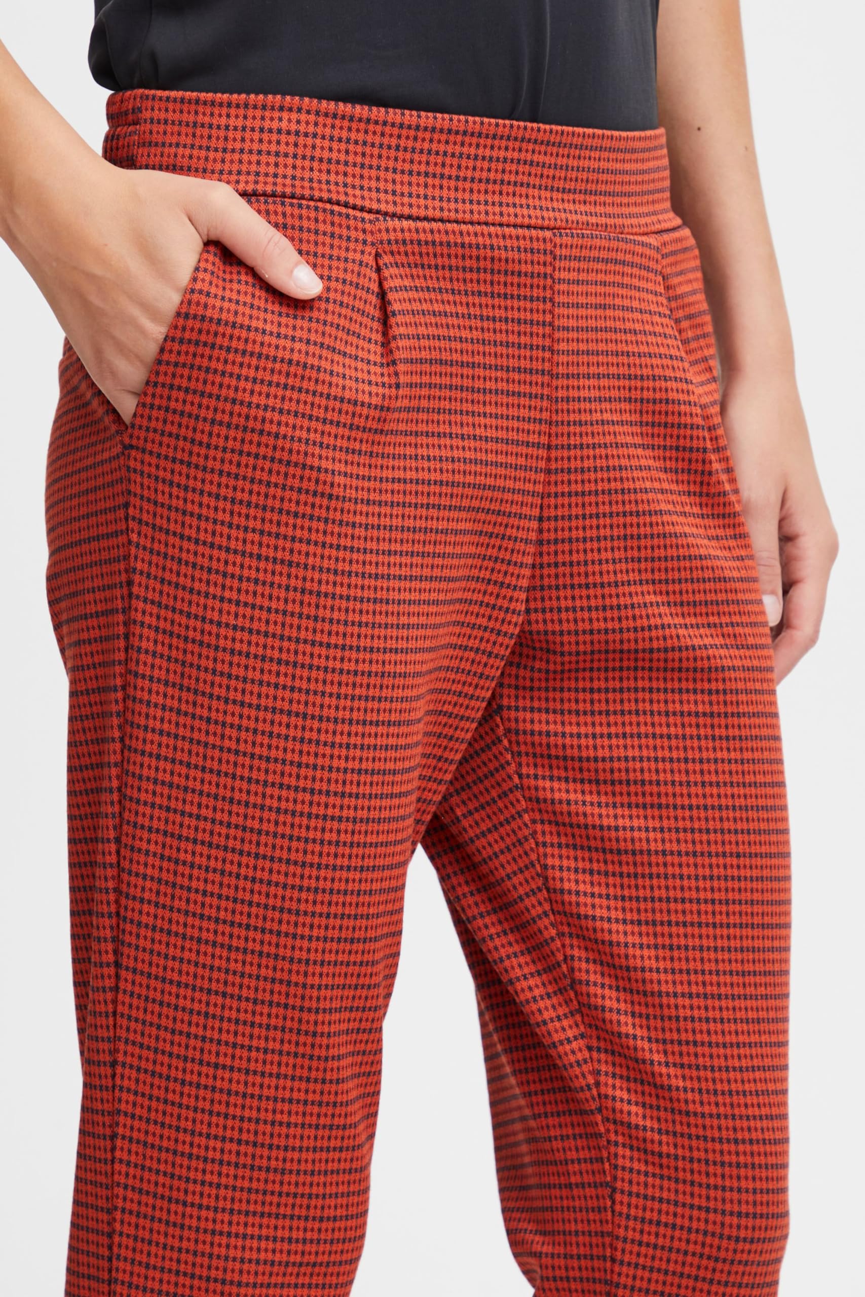 ICHI IHKATE Cameleon PA Damen Hose Stoffhose mit Stretch Enger Schnitt Elastikbund