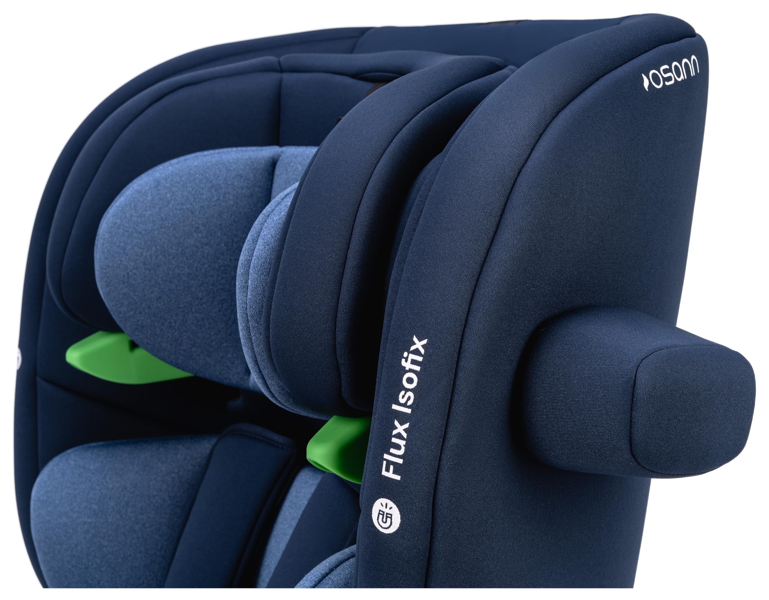 OSANN - Fotelik samochodowy dla dzieci Flux Isofix i-Size Top-Tether - 76-150 cm - 15 miesięcy do 12 lat - Grupa 2/3 - Granatowy, 14-pozycyjne wysokości, Przodem do kierunku jazdy