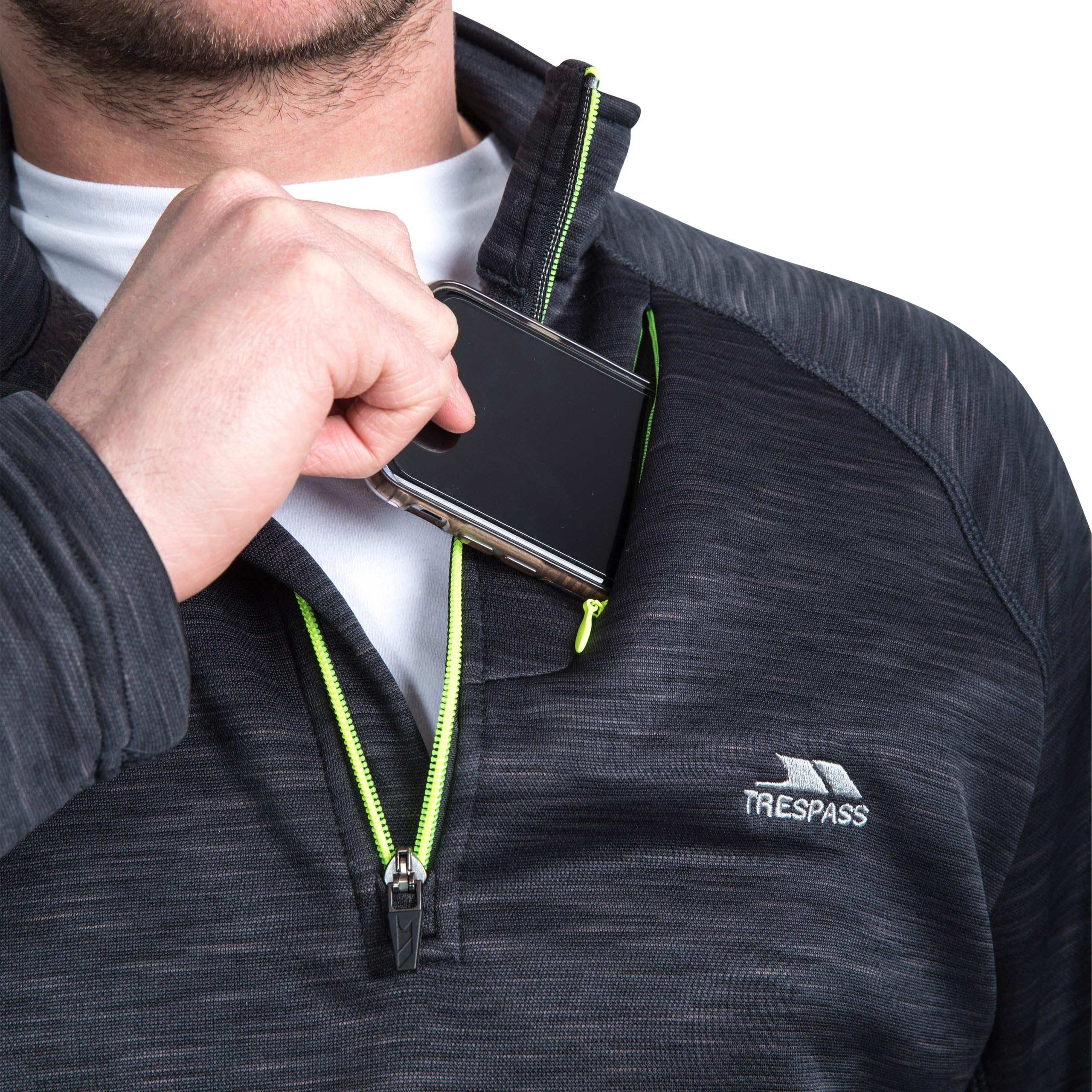 Trespass Collins Homme Veste en Polaire col Montant 1/4 Zip Poches extérieur - -