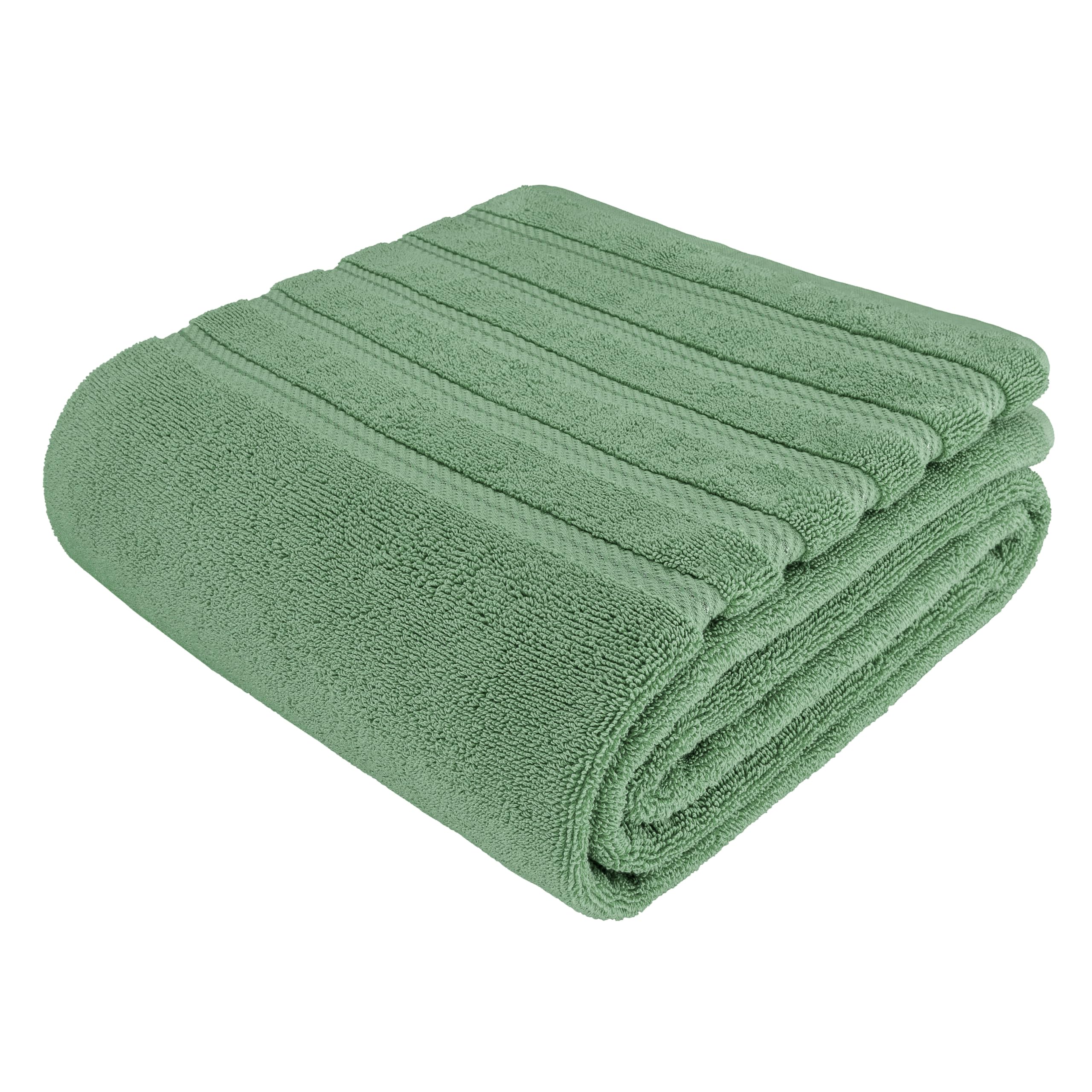American Soft Linen Asciugamani da bagno grandi Jumbo, 100% cotone da 600 g/m², 35 x 70 cm, asciugamani da bagno di lusso oversize per bagno, spiaggia e piscina, verde salvia