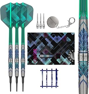 Target Japan Kaze Series Ceros Soft Darts with K-Flex, 18g/19g (01/02/03) | 90% Tungsten Dart Set, K-Flex Flights and Shafts, 2BA Pixel Points, Steelpoint Conversion Points, Storage Case