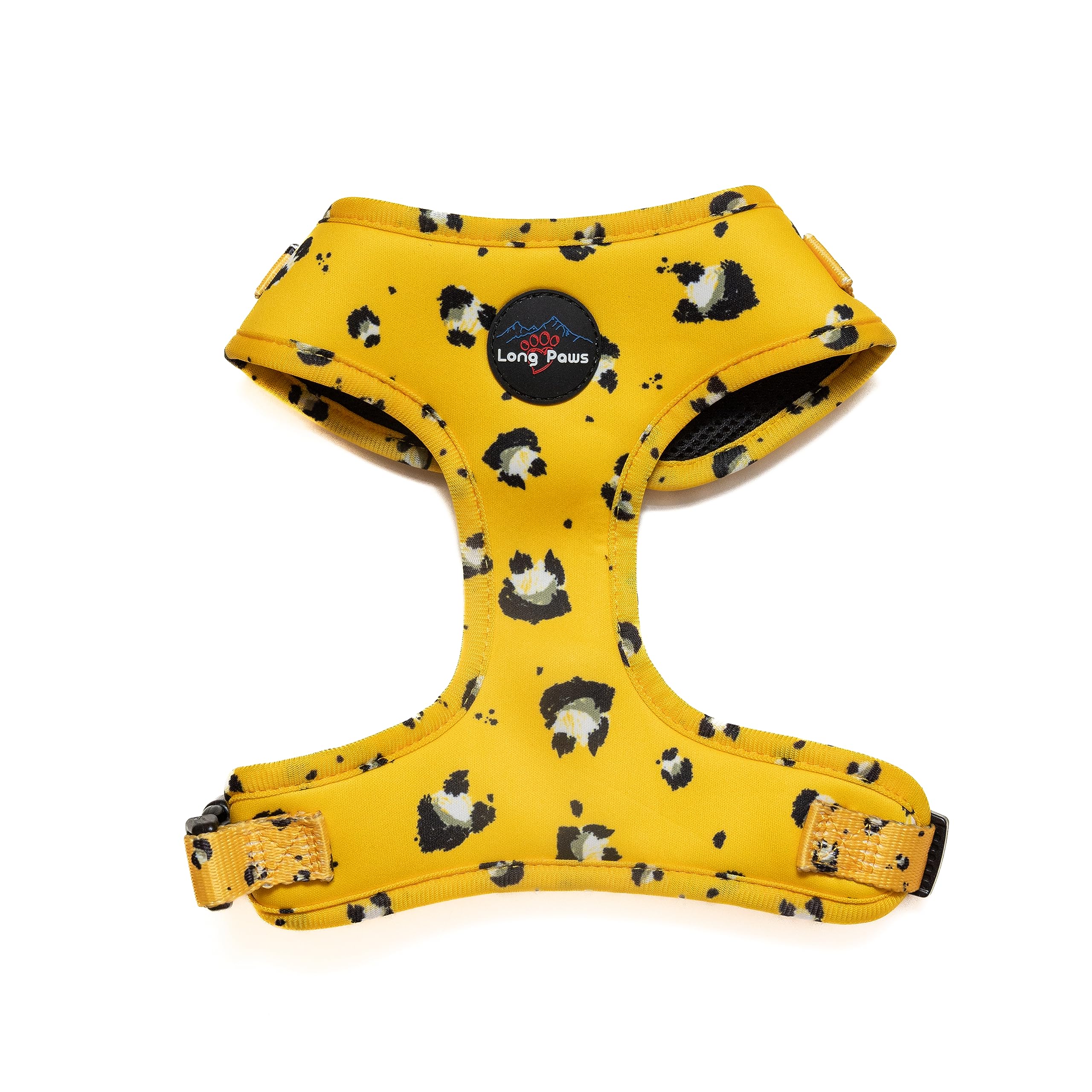 Long Paws Padded Dog Harness (Mustard_Panda, Small)
