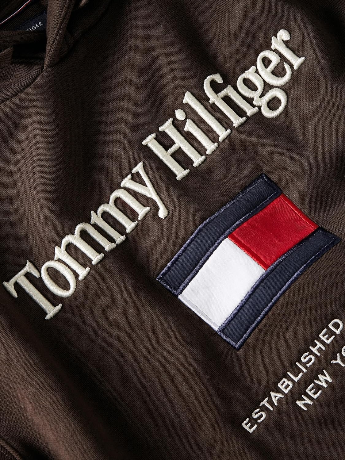 Tommy Hilfiger Men's Medium Weight Cotton Hoodie Sweatshirt With Embroidered Logo