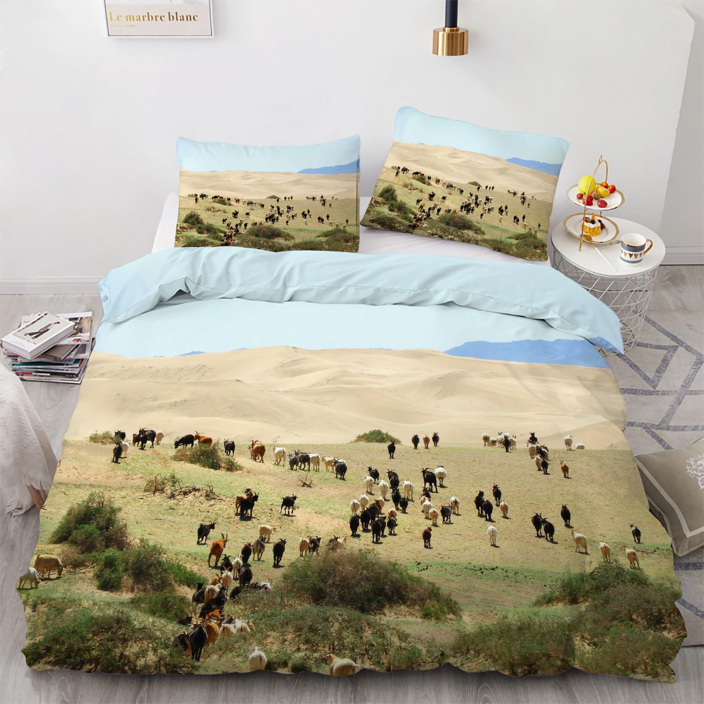 Housse de couette yak 90x190 cm pour transformer la chambre d'enfant en oasis désert