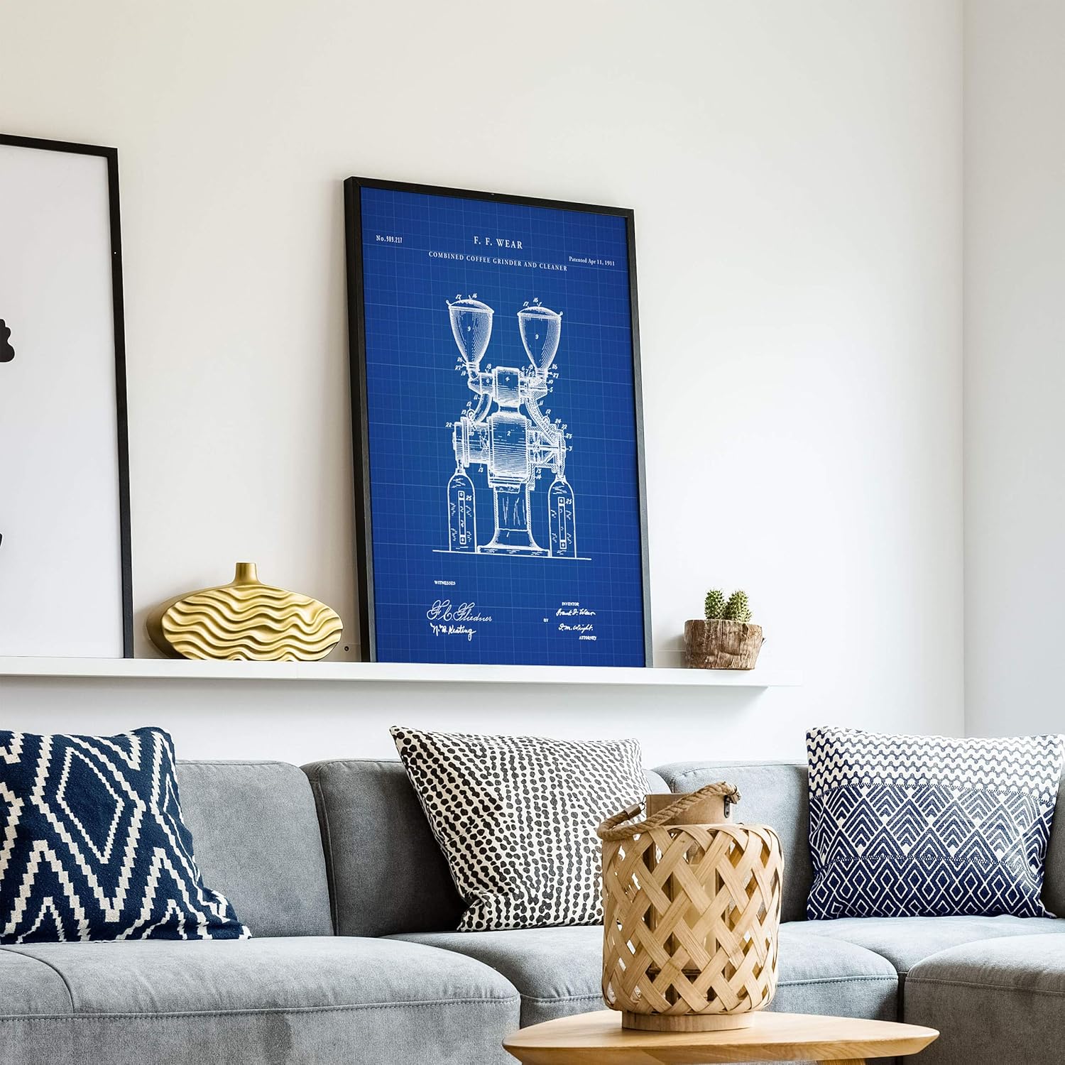 Coffee Grinder Patent Print, Poster Print, Coffee Poster, Kitchen Wall Art, Vintage Coffee Grinder Blueprint Art, Coffee Lover, QP608