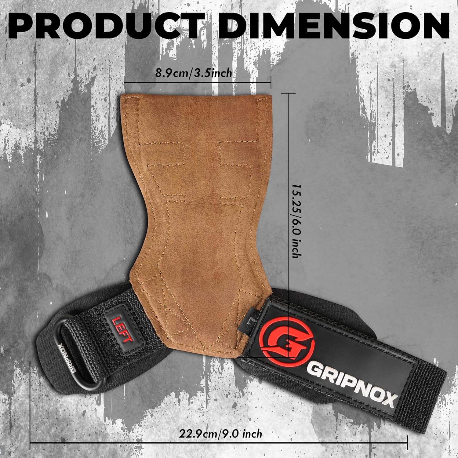 Premium Weight Lifting Grips & Straps for Deadlifts & Powerlifting – Anti-Slip Leather and Rubber Grip with Padded Wrist Wrap Support –