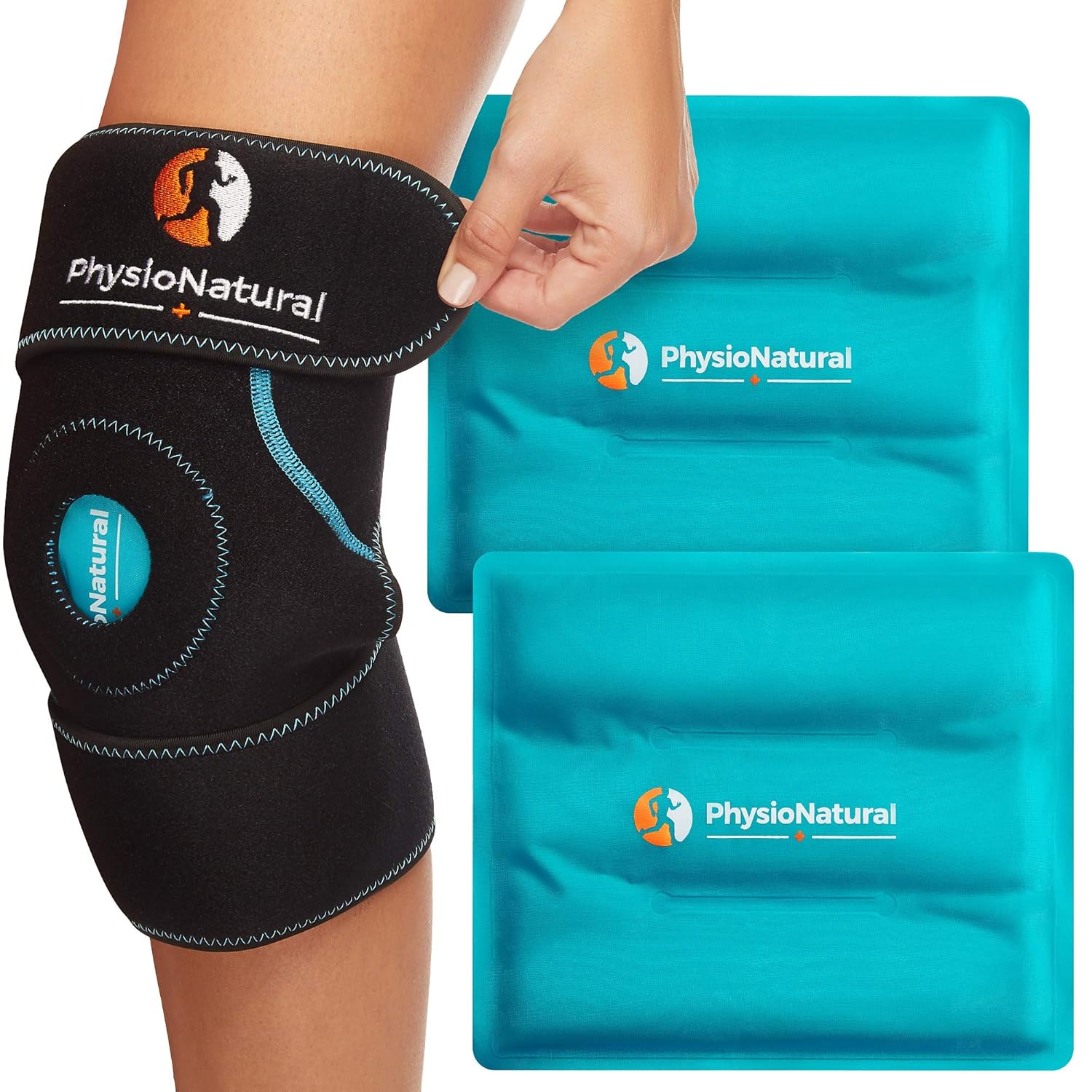 Buy PhysioNatural Ice Pack for Knee Pain Relief, Reusable Gel Ice Wrap
