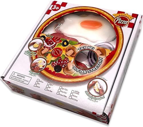Stretcheez Pizza – Comida de juego para niños – Alimentos y coberturas elásticos – Mezcla y combina – Colecciónalos todos – Funciona con cocinas de