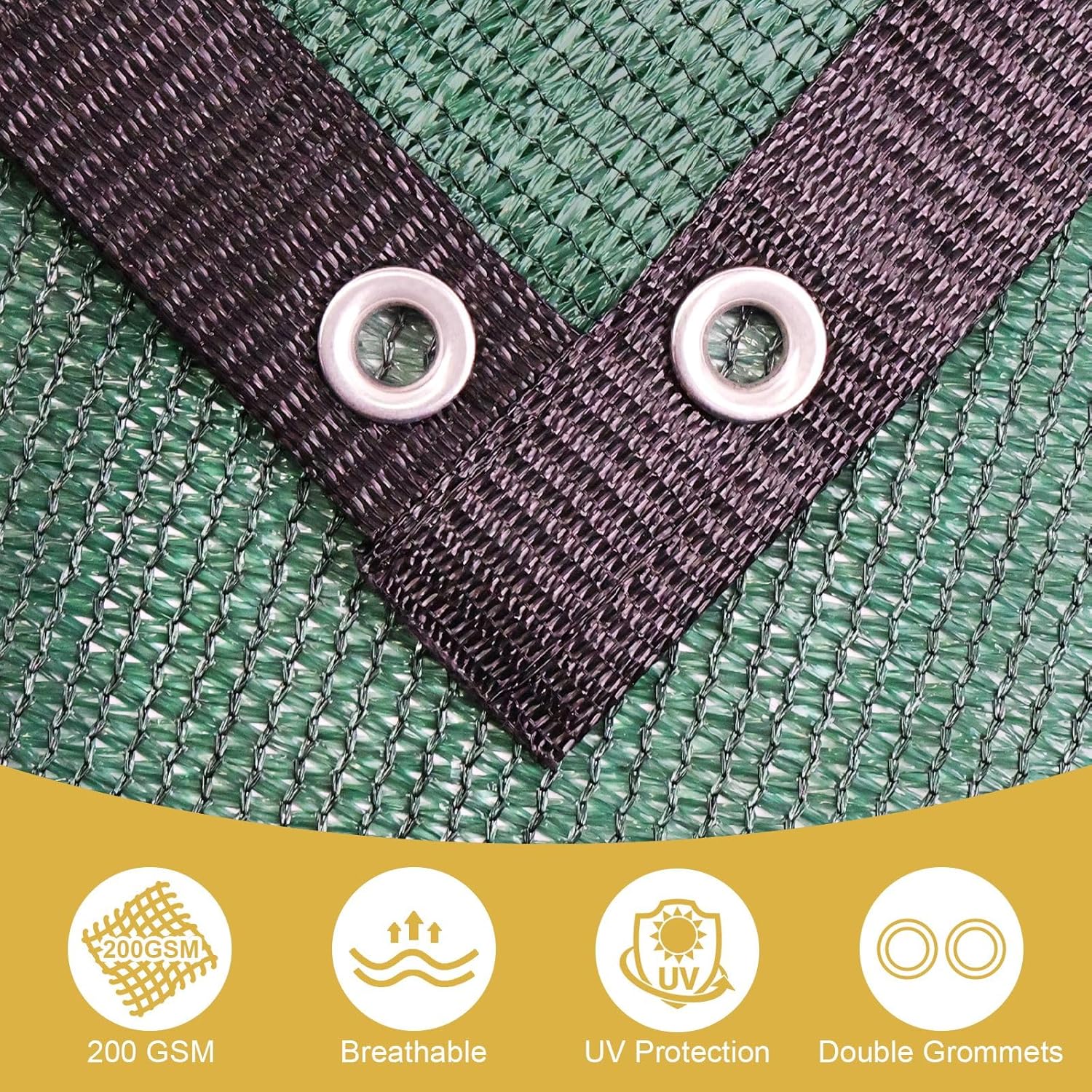 Shade&Beyond 90% Sun Shade Cloth with Grommets, 8' X 10' Pergola Shade Cover Canopy, Mesh Tarp Sun Screens for Patio, Outdoor, Garden, Backyard, Green