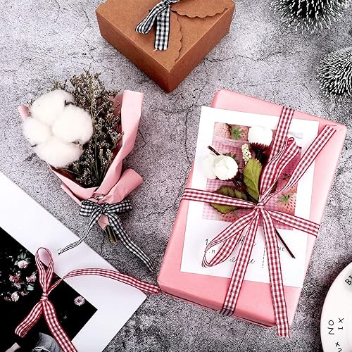 Miniatura 6 de Red and White Gingham Ribbon, 5/8" x 25Yd Roll Picnic Craft Red Buffalo Ribbon for Crafts Hair Accessories and Christmas Gift Wrapping,5/8 Inch