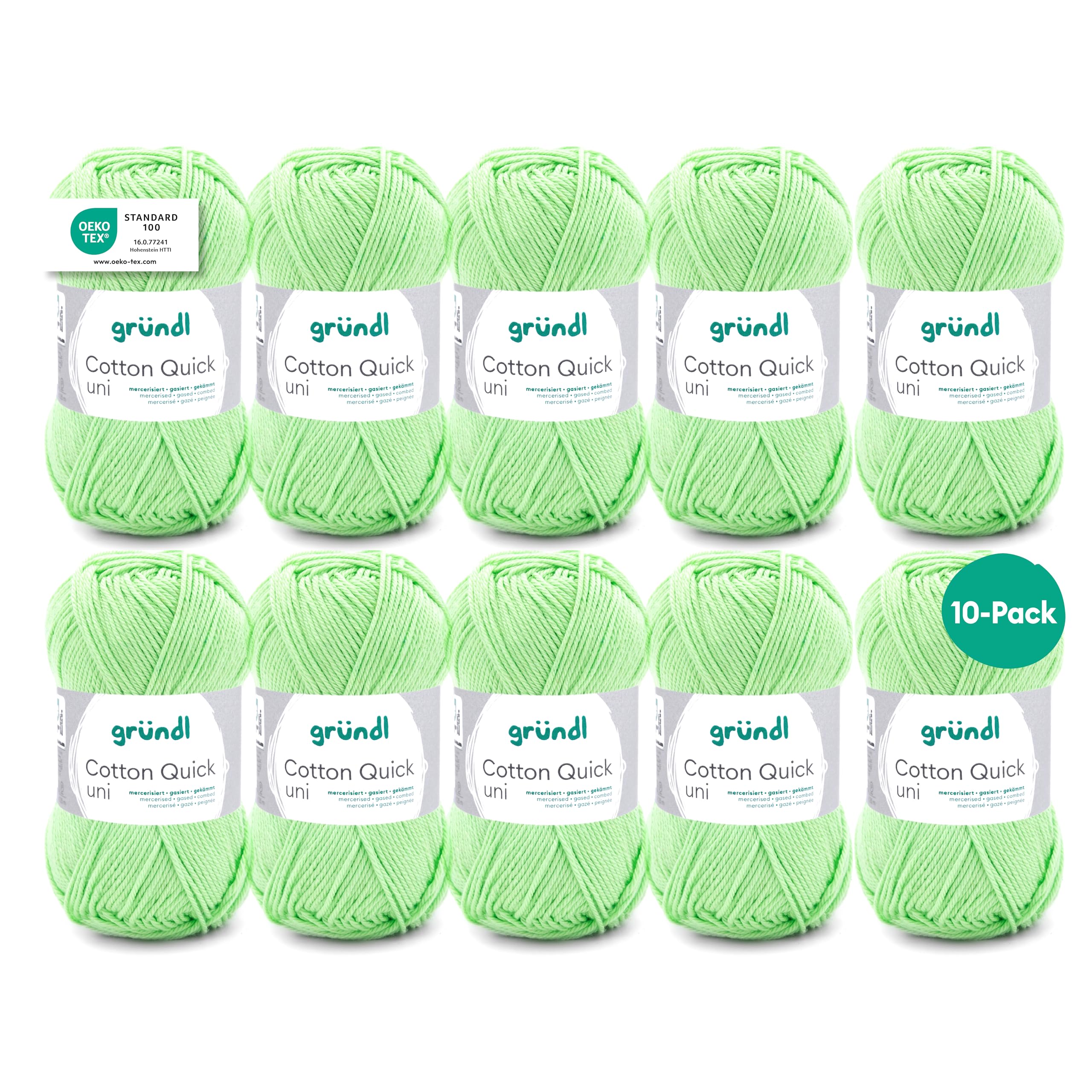 Gründl Value Pack Cotton Quick Yarn, Cotton, kiwi, 29 x 12 x 7 cm