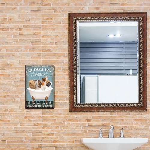 Miniatura 2 de Cartel decorativo divertido de conejillo de indias para decoración de pared de baño, decoración de bañera, accesorios para amantes de los conejillos