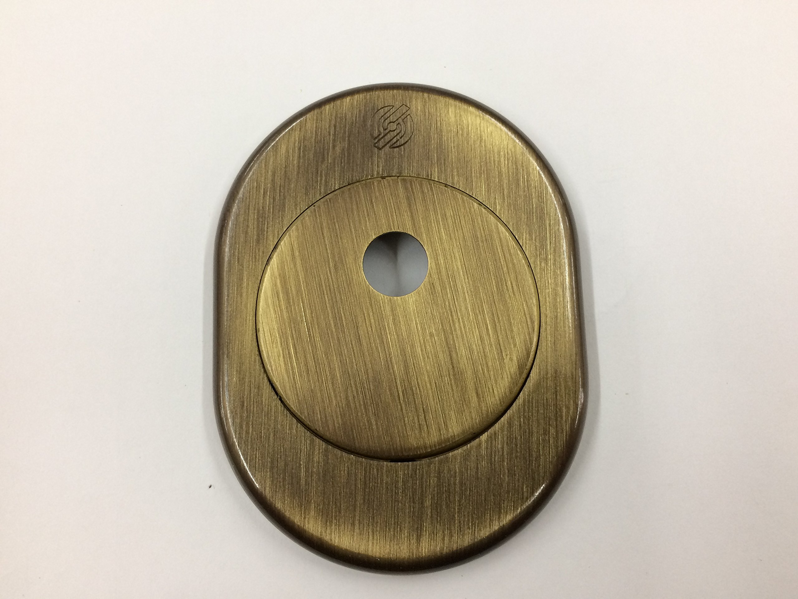 Bocchetta Rosetta Per Porta Blindata - Piastrina Per Cilindro Europeo Con Pomo, Ottone Lucido 82x62mm - Foto 6