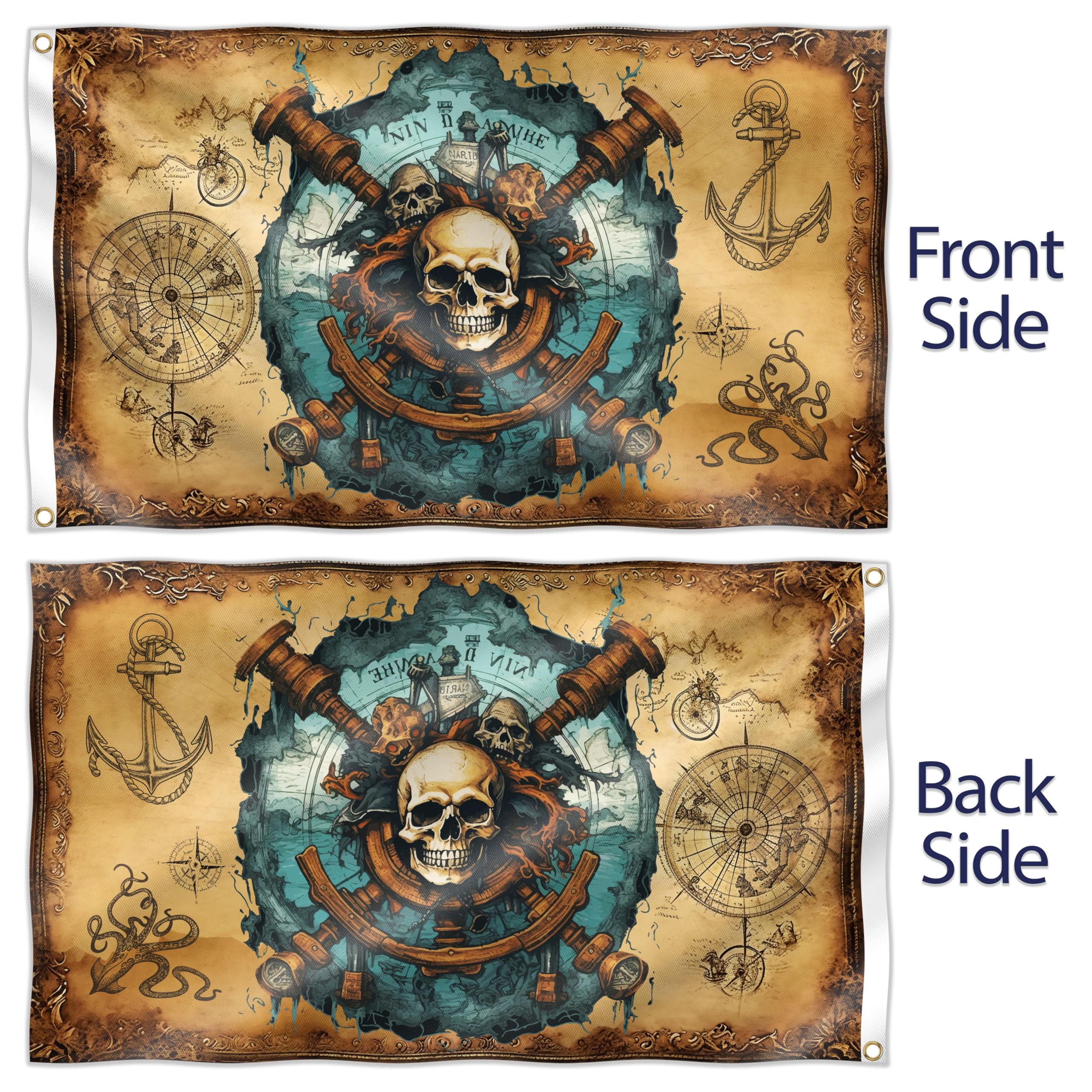 Bandiera Pirati Jolly Roger 90x150cm – Grande Bandiera Per Bambini Con Stampa Vivida E Occhielli In Ottone – Perfetta Per Feste E Giochi A Tema Pirata