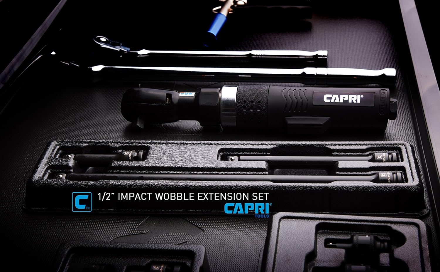 Capri Tools 2283253 1/2-Inch Drive Wobble Impact Extension Bar Set, CrMo, 3-Piece