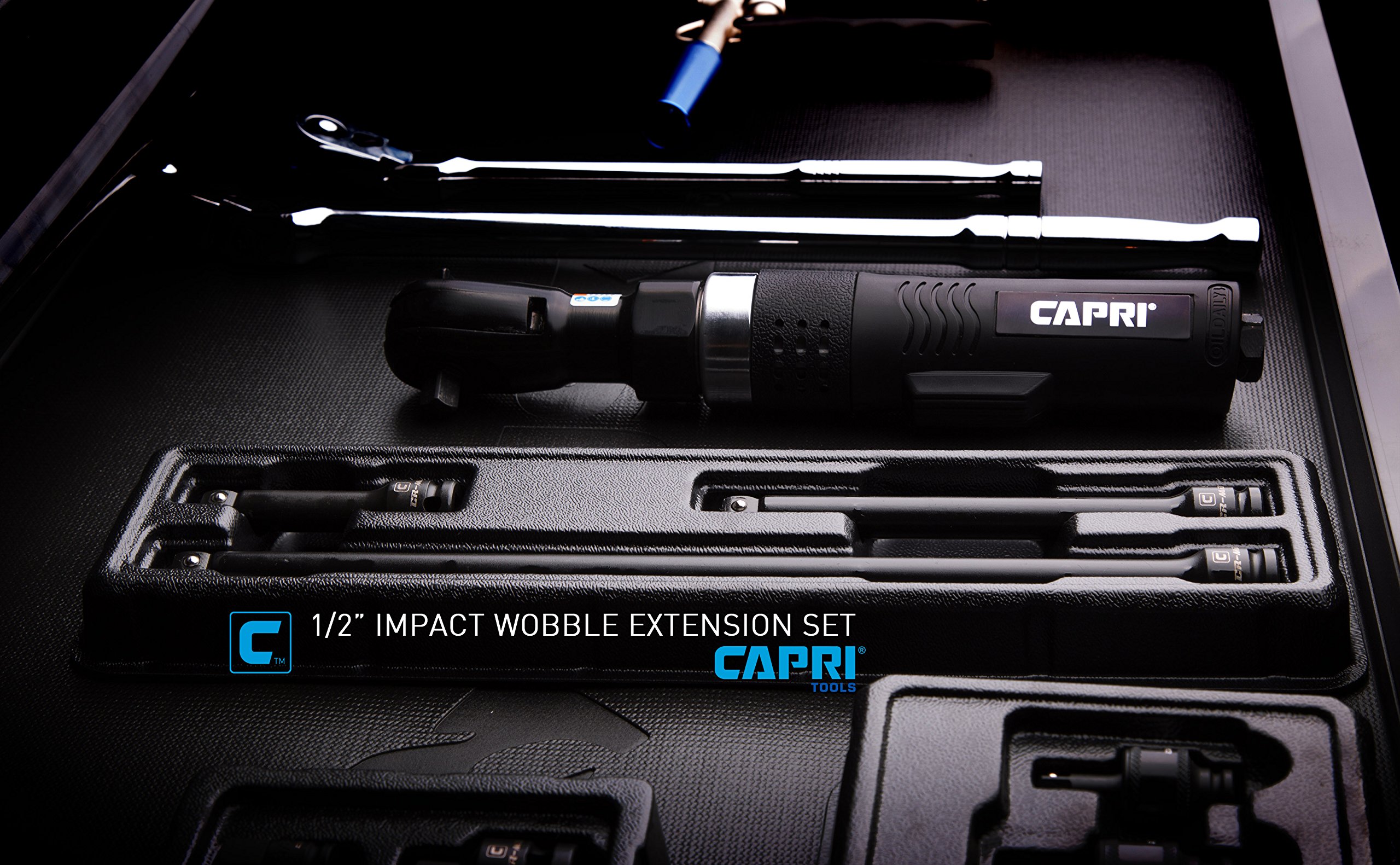 Capri Tools 1/2" Drive Wobble Impact Extension Bar Set, CrMo, 3 pezzi