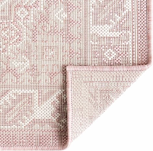 Miniatura 74 de Rugs.com Outdoor Aztec Collection Alfombra – 4 x 6 pies alfombra de tejido plano gris carbón perfecta para salas de estar, grandes comedores, planos