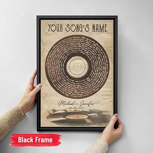 Vista 82 de H-DEWALL Letras de canciones personalizadas con marco, arte de pared musical personalizado para él, decoración sentimental y regalo inspirador