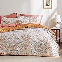 Vista 9 de Bedsure - Colcha floral tamaño Queen, ropa de cama reversible con estampado botánico verde menta, colcha ligera, colcha de microfibra suave para 10