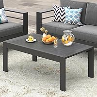 Vista 11 de Wisteria Lane Mesa de centro de aluminio para exteriores, mesa de centro de metal para todo tipo de clima, mesa de centro rectangular moderna