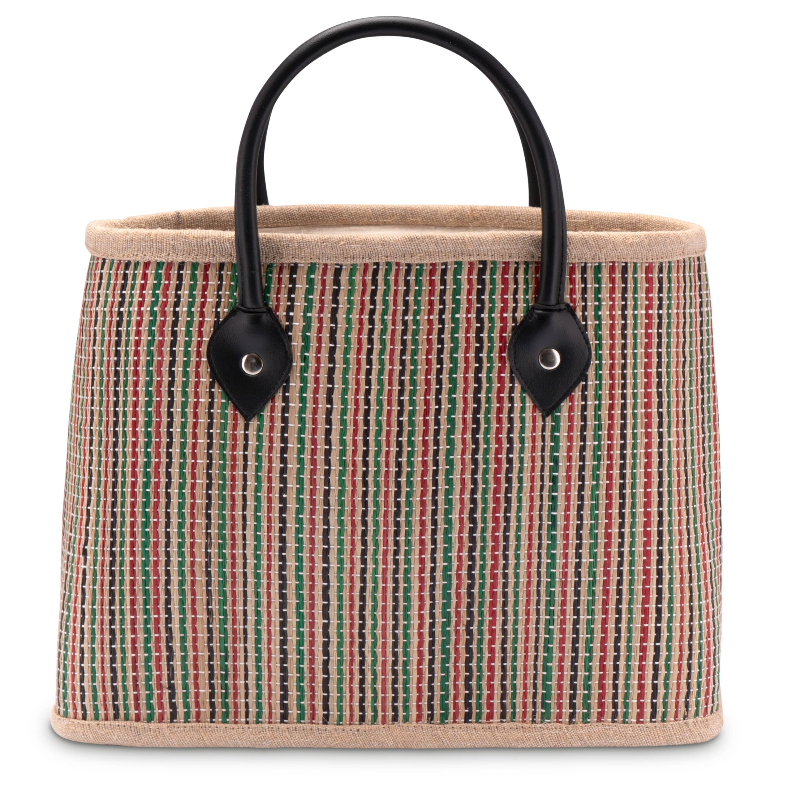 Decorasian Shopping Tasche aus Palmblatt – Handtasche im Shopper Format – Korbtasche für Damen im Boho Stil