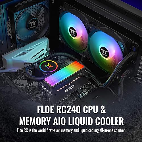 Miniatura 2 de Thermaltake Floe RC240, AMD (AM5AM4)  Intel (LGA 17001200), TT RGB Plus SoftwareSincronización de placa base controlada ARGB, 9.449 in PWM
