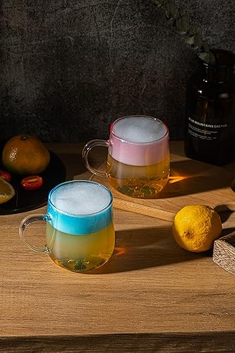 Miniatura 4 de Tazas de café de vidrio con grabado de corazón, vasos estéticos de 16 onzas, taza de té, taza de deseos, regalo único para el día de San Valentín