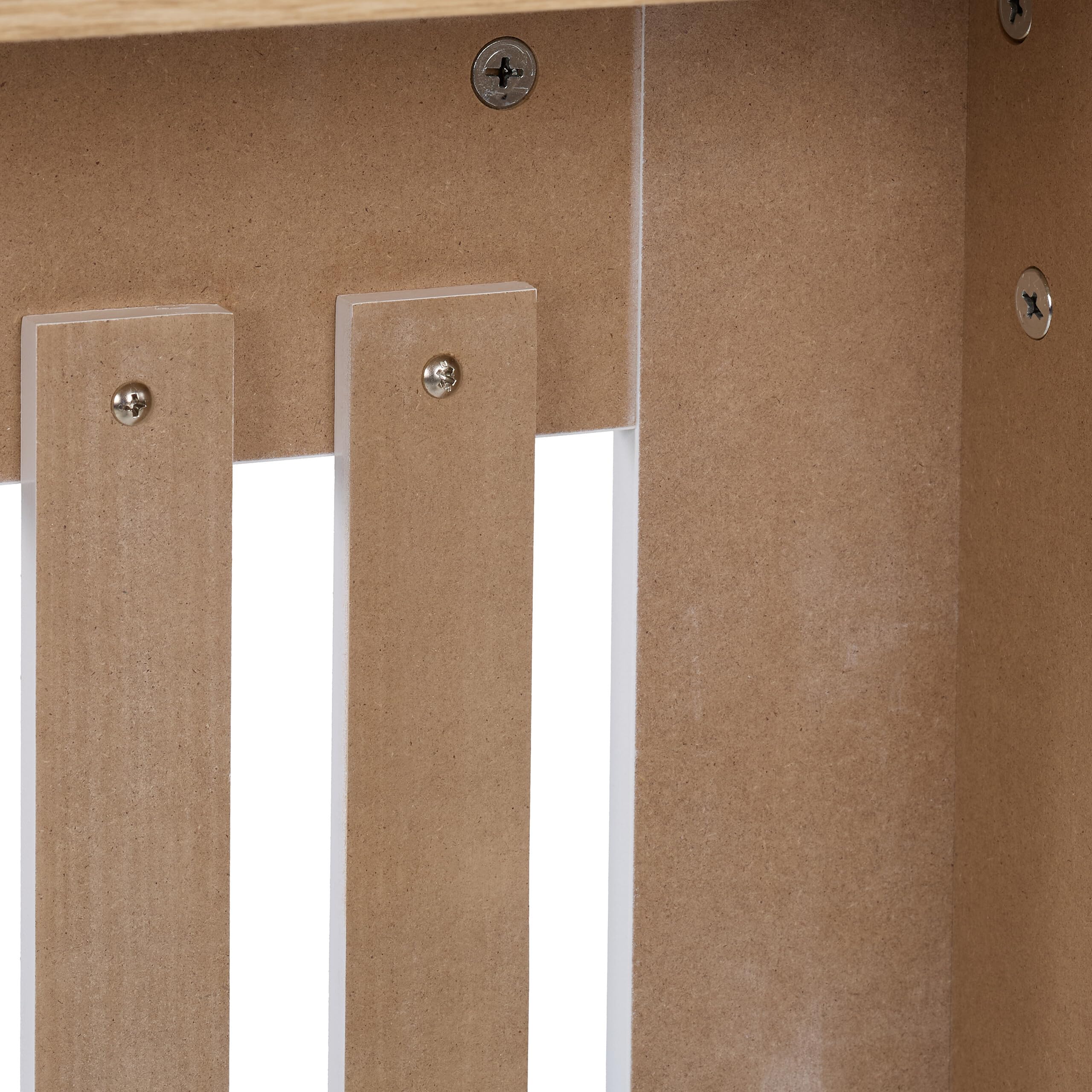 Relaxdays Heizkörperverkleidung, Lamellen, HBT 83x152x19 cm, für alte Heizkörper, Heizungsabdeckung mit Regal, MDF, weiß