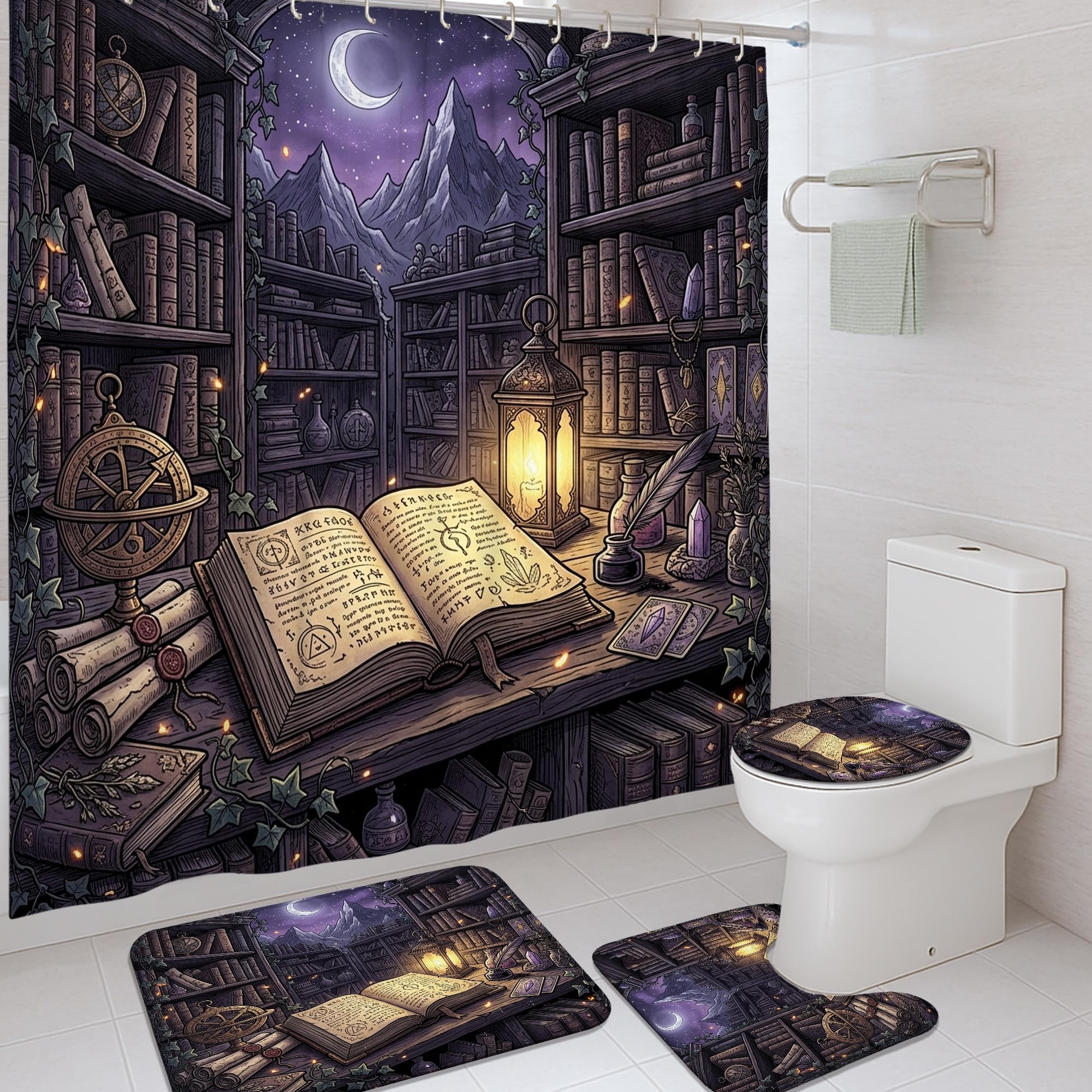 Rideau de douche étanche motif fantaisie grand format 183 cm