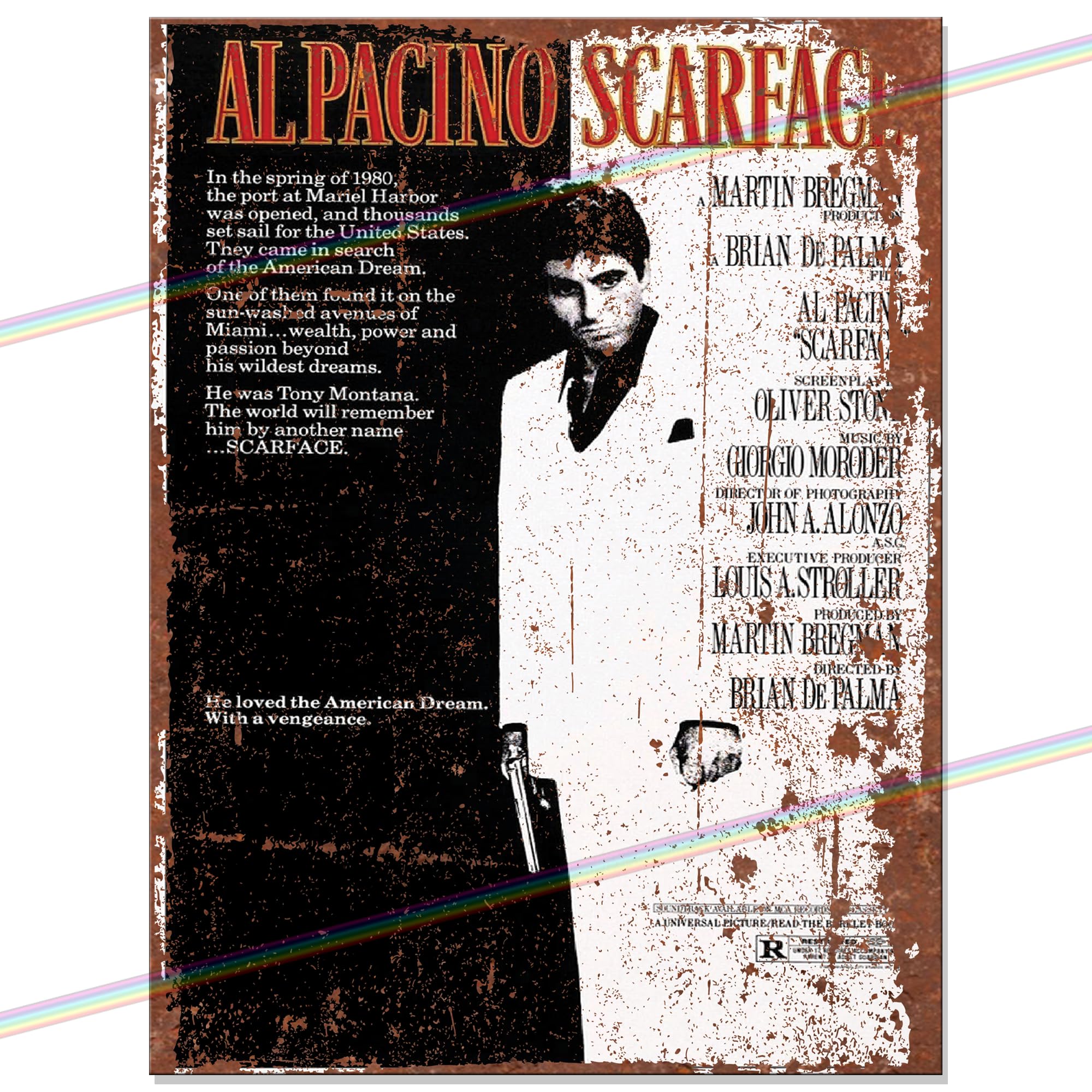 Movie Metal Signs for Mancave, Shed, Garage, Kitchen, Man Cave. Gift for Birthday, Christmas, Xmas. Retro Vintage Reproduction Memorabilia Tin Signs. 20cm x 15cm (SCARFACE)