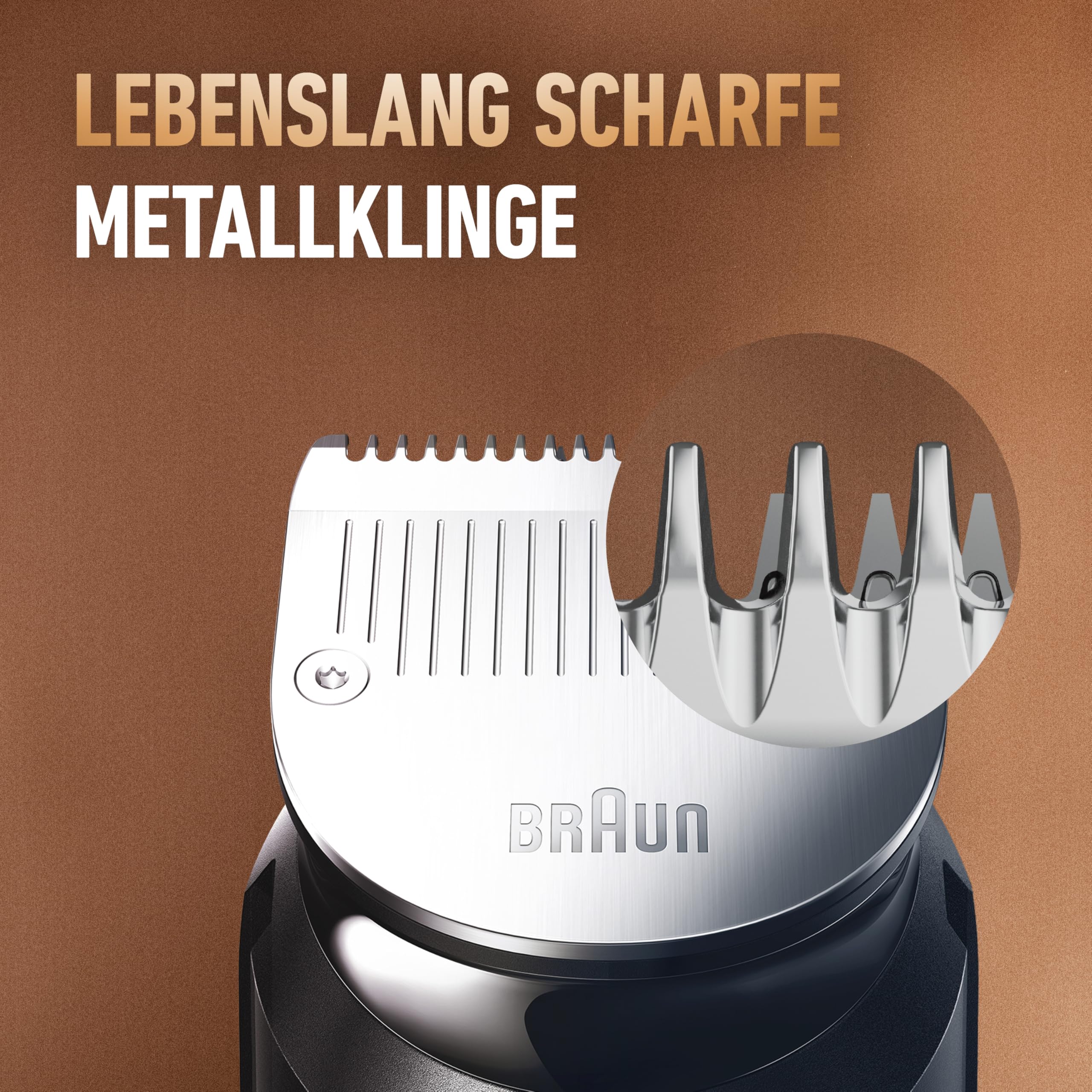 King C Gillette Barttrimmer für Männer, Elektrischer Bartschneider Herren mit 1 Trimmer, 5 Kammaufsätzen, 1 Reinigungsbürste, und 1 Ladegerät, Kabelloser Bartrasierer, 50 Min. Akkulaufzeit