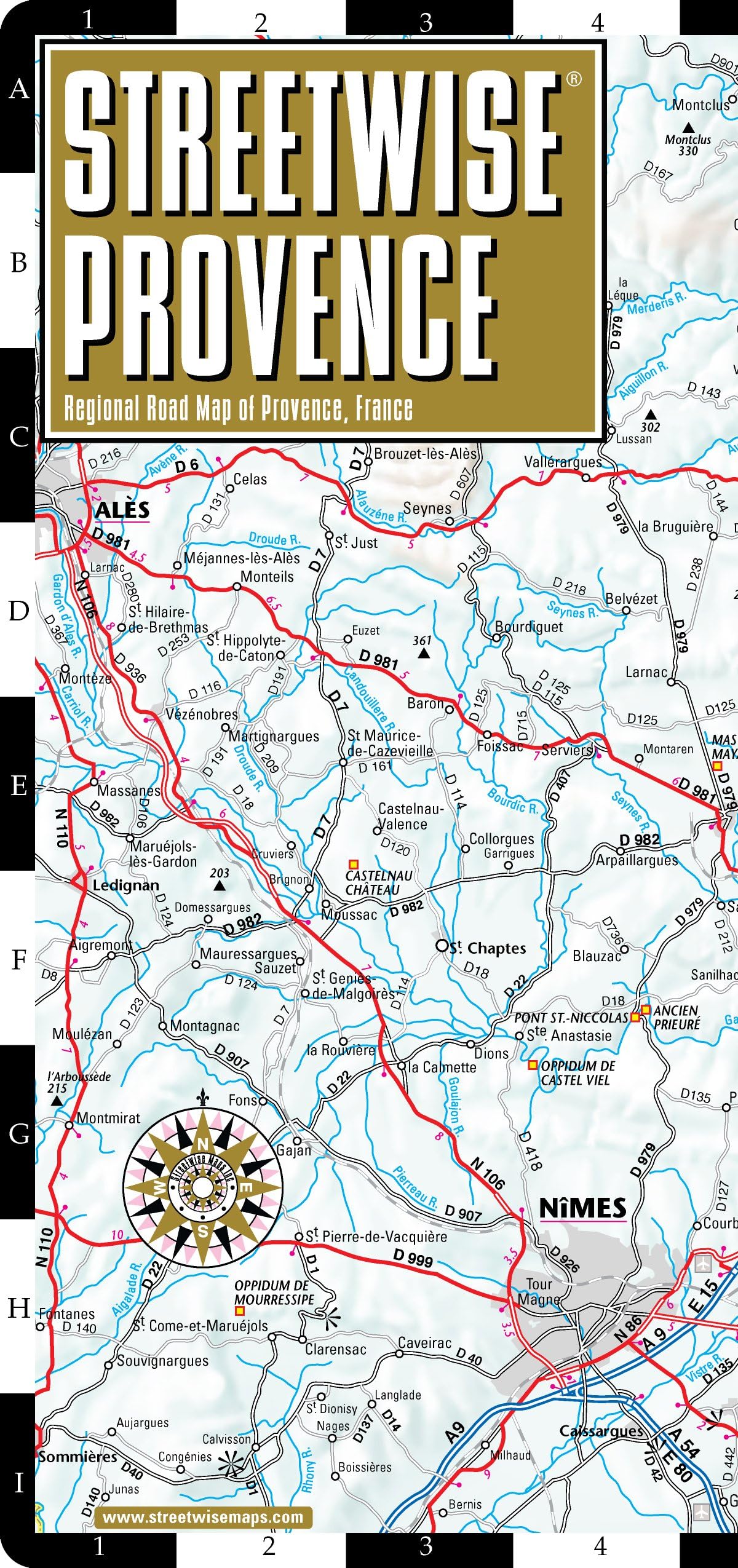 Streetwise Provence Map - Laminated Regional Road Map of Provence, France