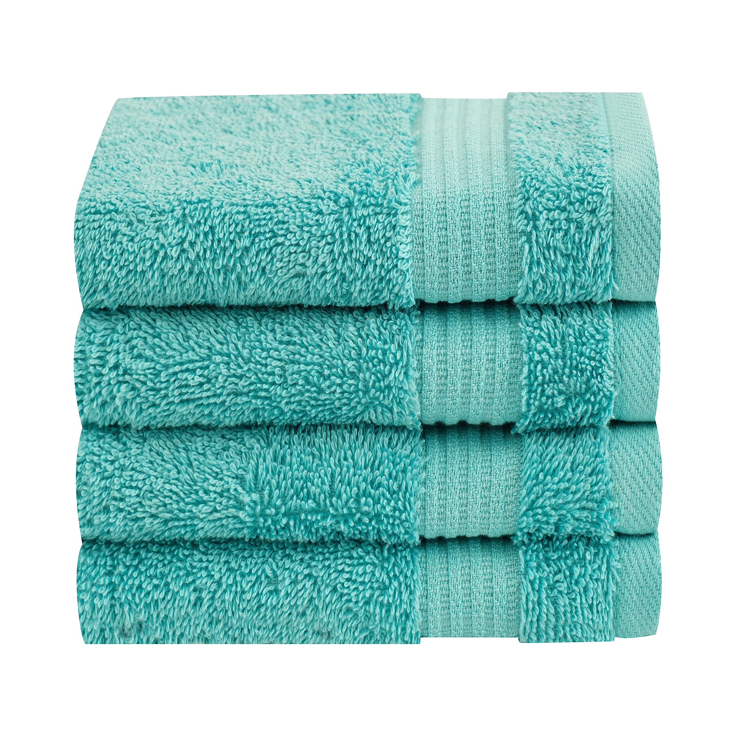 Cotton Paradise 100% Cotton Turkish Towel Set, Soft Absorbent Quick Dry, 4 Piece Washcloth Set, Turquoise — image 1