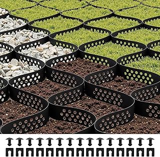 VEVOR Stabilisateur de Gravier, 5x1,98 m, Grille de Stabilisation de Sol Géocellulaire, Profondeur 5 cm, Retenue de Gazon au Sol Stable, pour Allée, Patio, Jardin, Terrasse, Surfaces Planes, Pentes