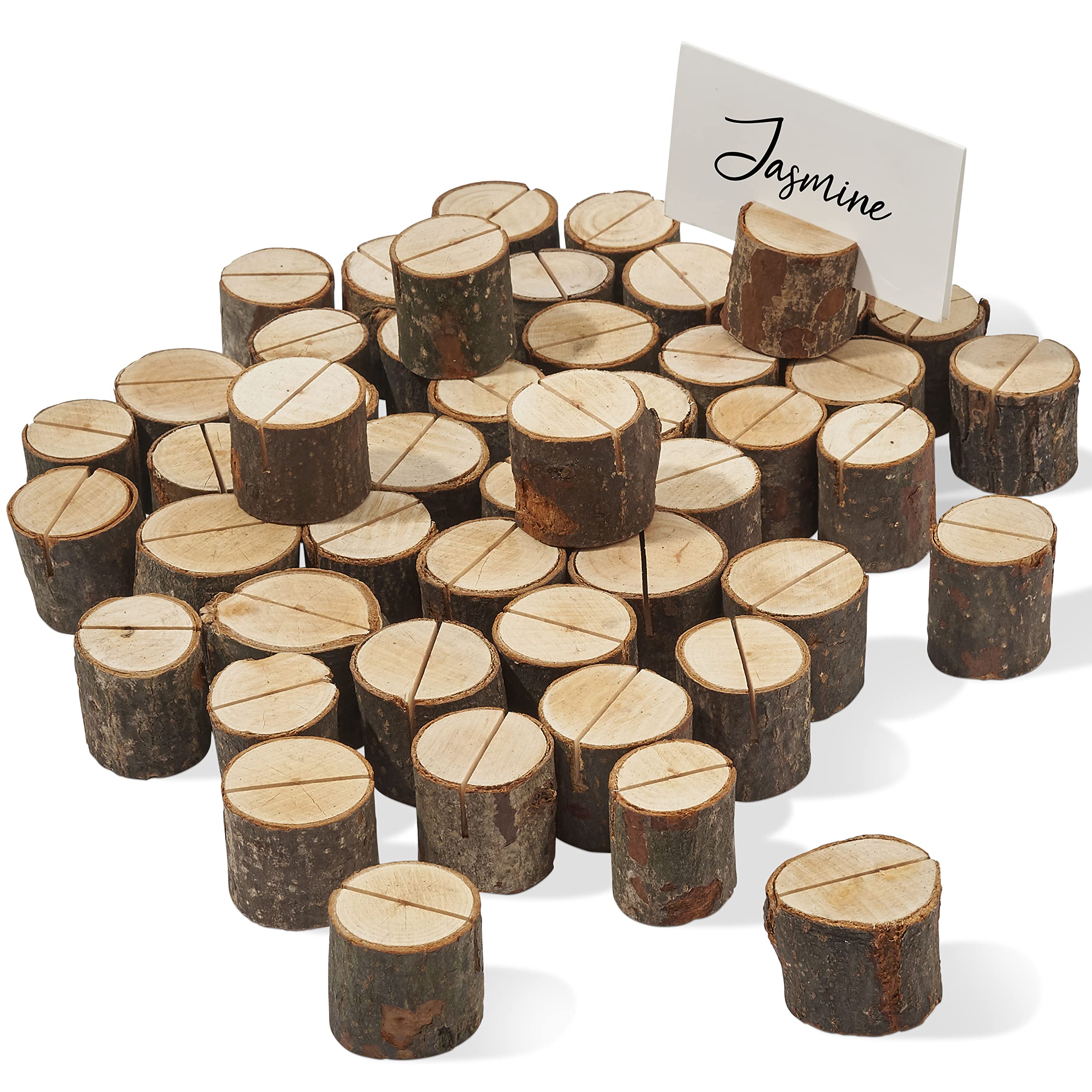 The Twiddlers 100 Holders 100 Pine Wood Rustic Place Card Name Holders For Table Numbers & Seating At Weddings & Events