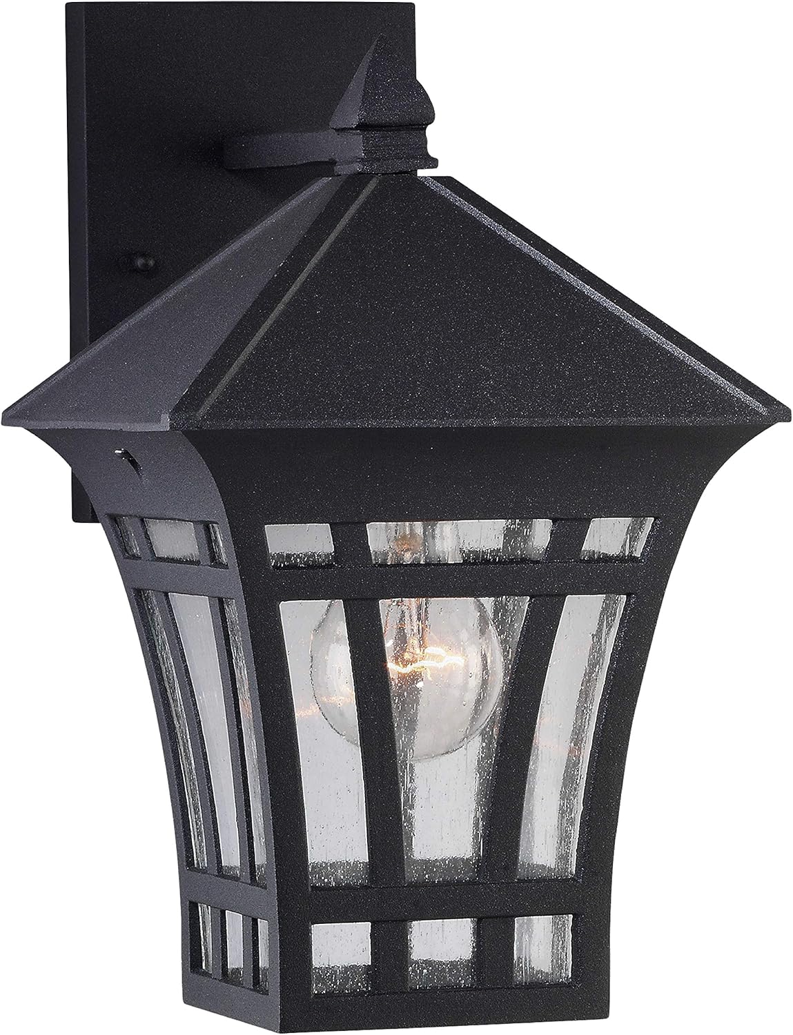 Generation Lighting 88132-12 Herrington One - Light Outdoor Wall Lantern Outside Fixture, Black, 1-Light, cETL Listed, Safety Rated for Wet Locations, Aluminum Construction