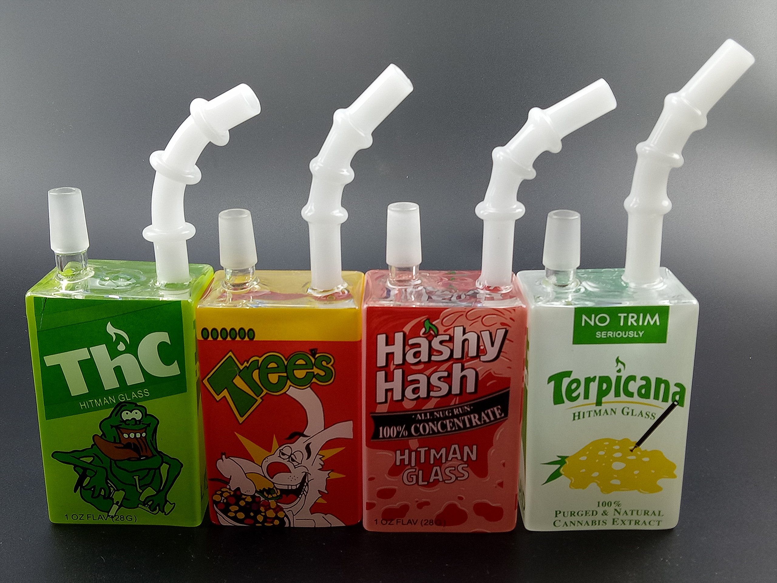 Colorful Mini Pipe Cup Glass Joint 14.5mm Height 20cm (White)