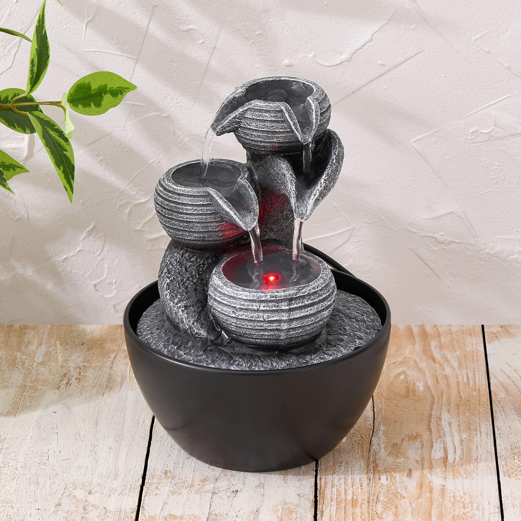 Home Centre Corsica Alpine Modern Polyresin Mini Diya Water Fountain - 13.5x18cm-picture-10