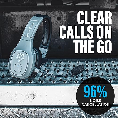 Miniatura 6 de Blue Tiger Storm Gray - Auriculares Bluetooth Premium para Camioneros - Auriculares Inalámbricos Mono con Cancelación de Ruido y Micrófono - Sonido