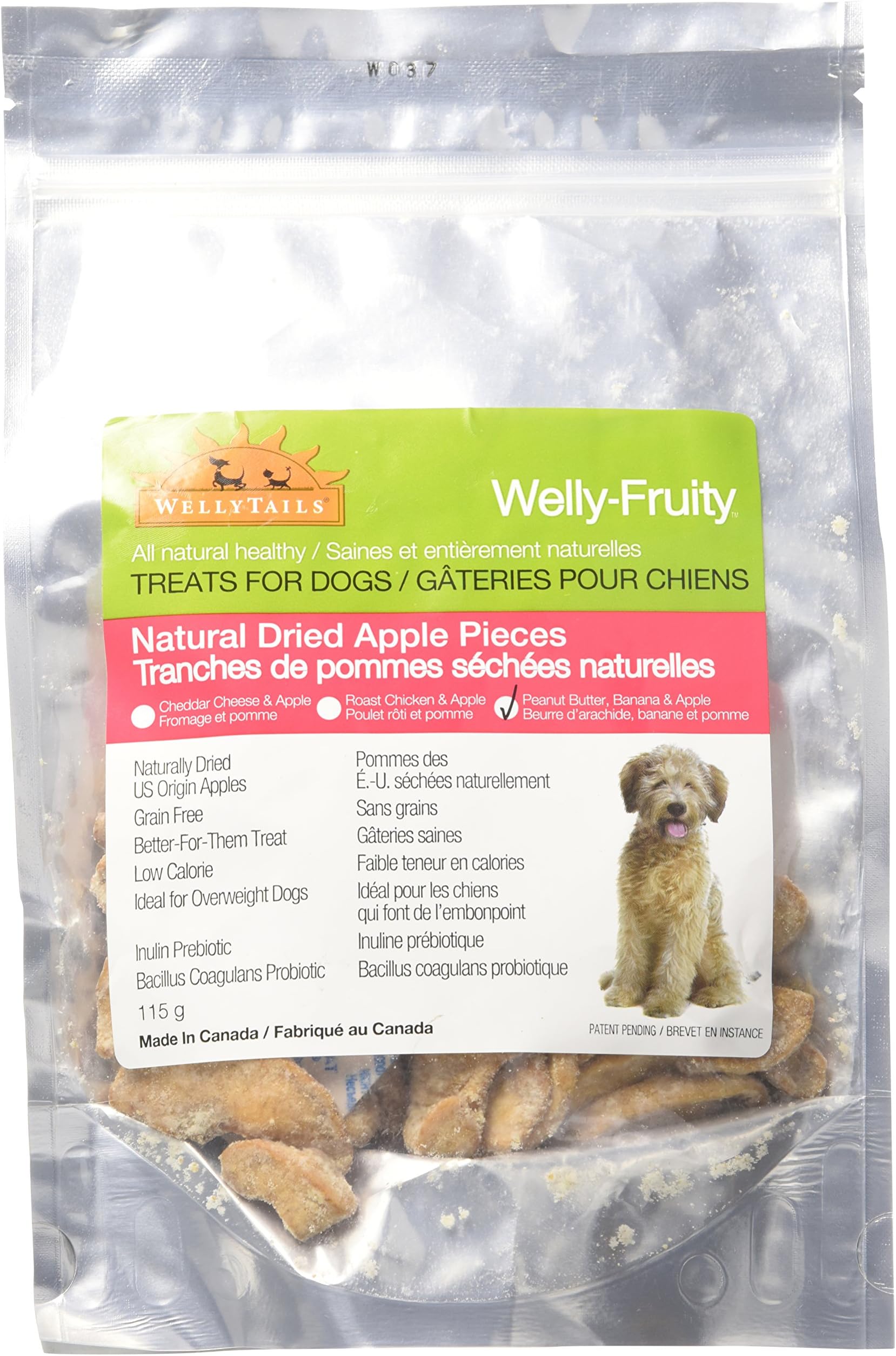 Wellytails Welly-Fruity Peanut Butter Banana And Apple Functional Dog Treat, 4-Ounce