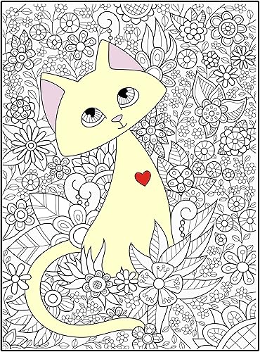 SJPRINTER Póster gigante para colorear para niños y adultos, diversión creativa para aulas, centros de atención, escuelas, grupos y familias (gato,