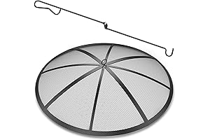 Upgraded Fire Pit Screens Protect You from Annoying Fire Sparks with 12 Reinforced Bars