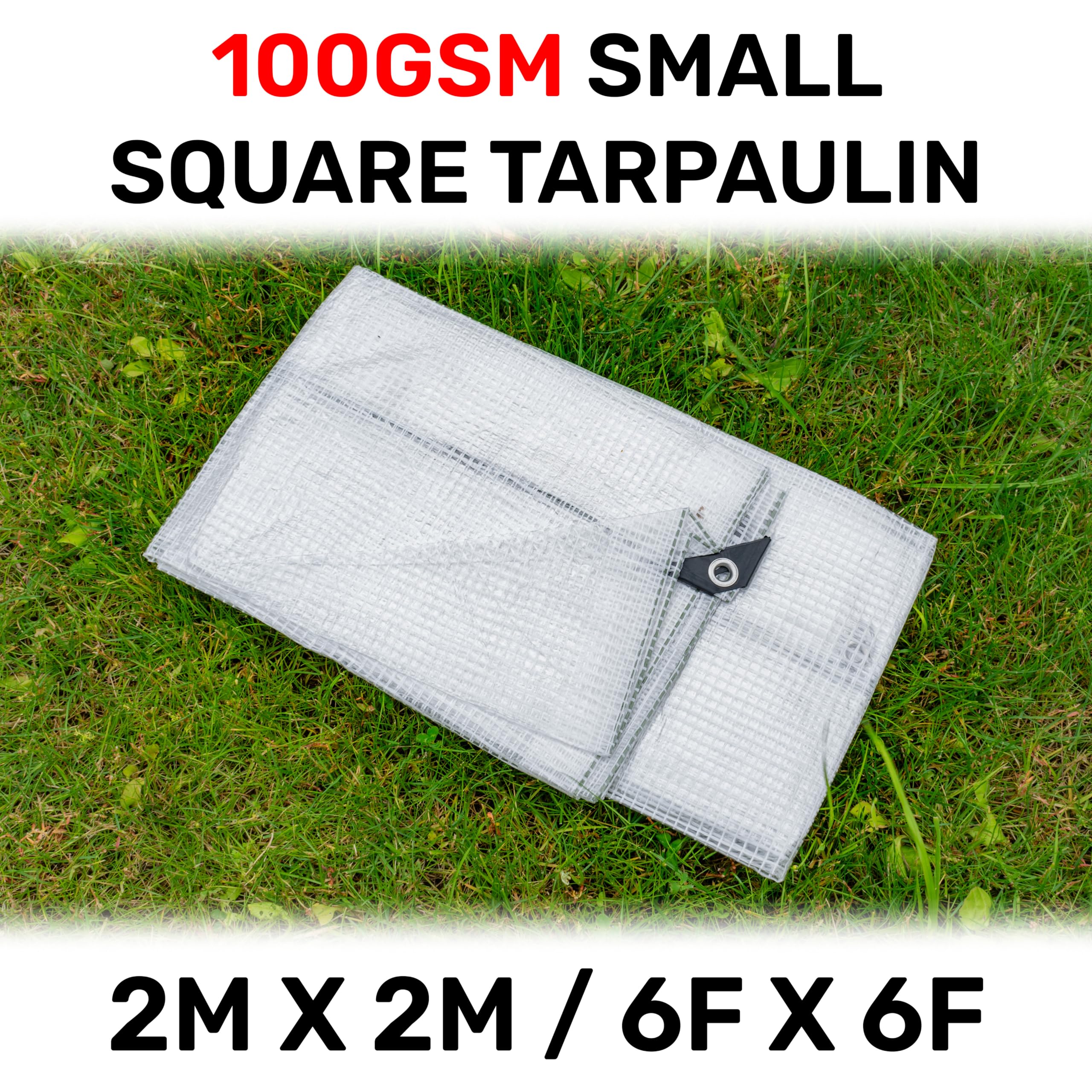 Clear Monotex Heavy Duty Tarpaulin, 100gsm Waterproof Ground Cover Multipurpose Furniture, Caravan, Vehicle, Tool - Image 2