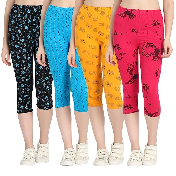 Printed Capris for Women Combo Pack of 4