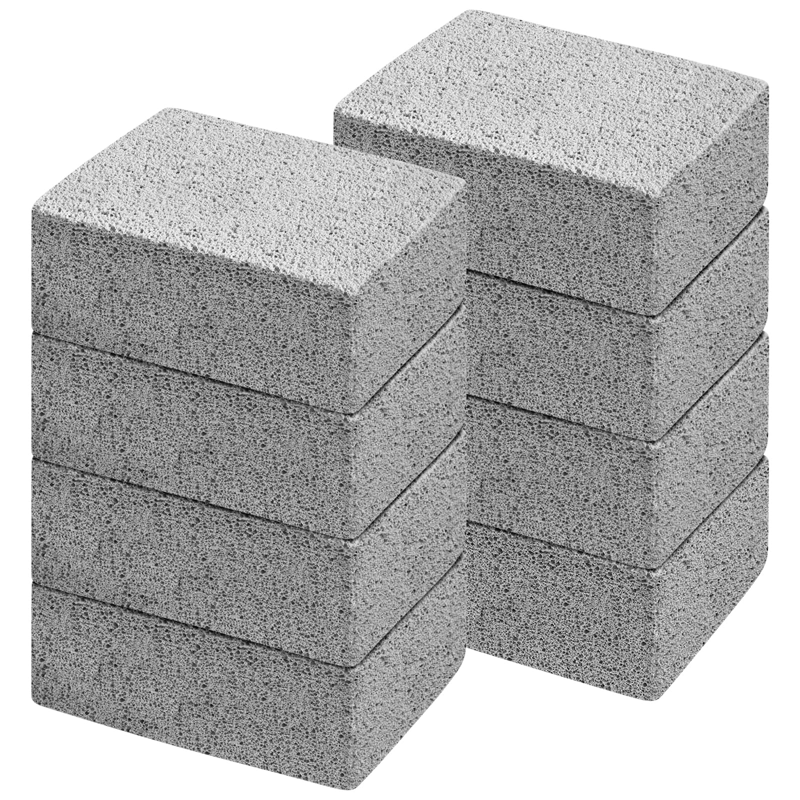 Lote de 8 piedras para limpieza de barbacoa, 10 x 7 x 4 cm, piedra abrasiva crepiere, limpieza de piedra para limpiar reutilizable, piedras pómez para limpieza a la parrilla, estufas y