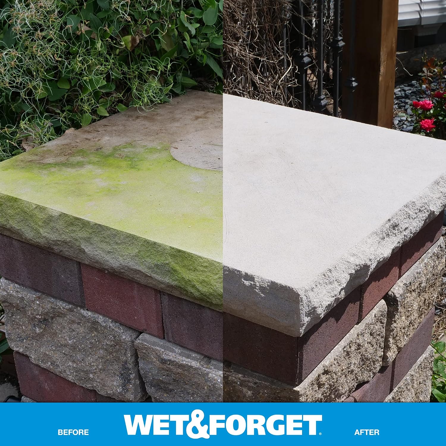 Wet & Forget Outdoor Moss, Mold, Mildew, & Algae Stain Remover Multi-Surface Cleaner, Ready to Use, 64 Ounce