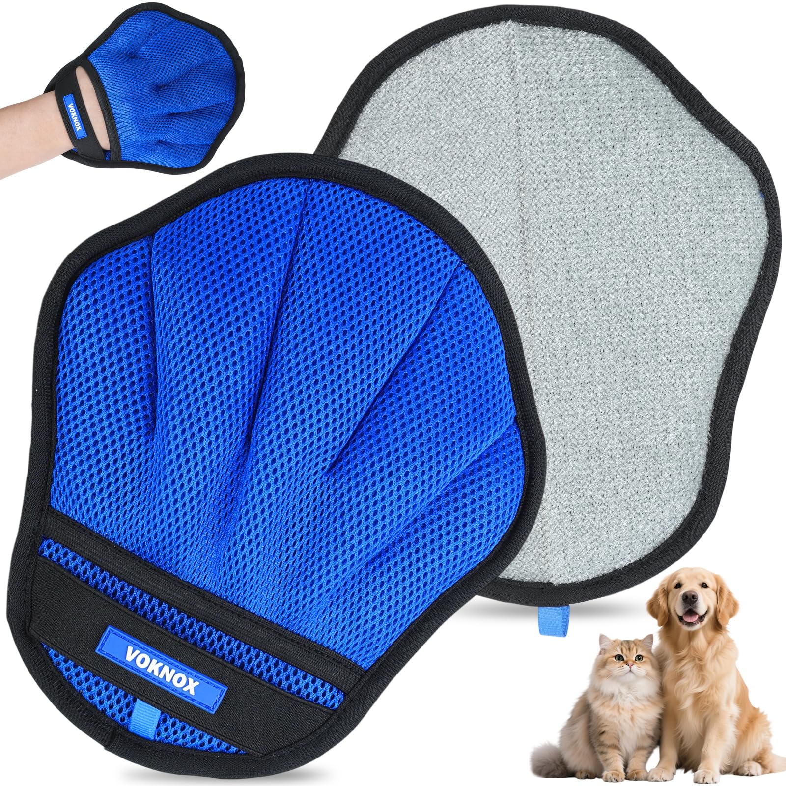 Pet Hair Removal Glove for Dogs & Cats, Electrostatic Five-Finger Hair Remover for Furniture, Couch, Carpet & Car Seat, Reusable Washable Pet Fur Cleaning Tool, Not for Grooming (1 PCS)