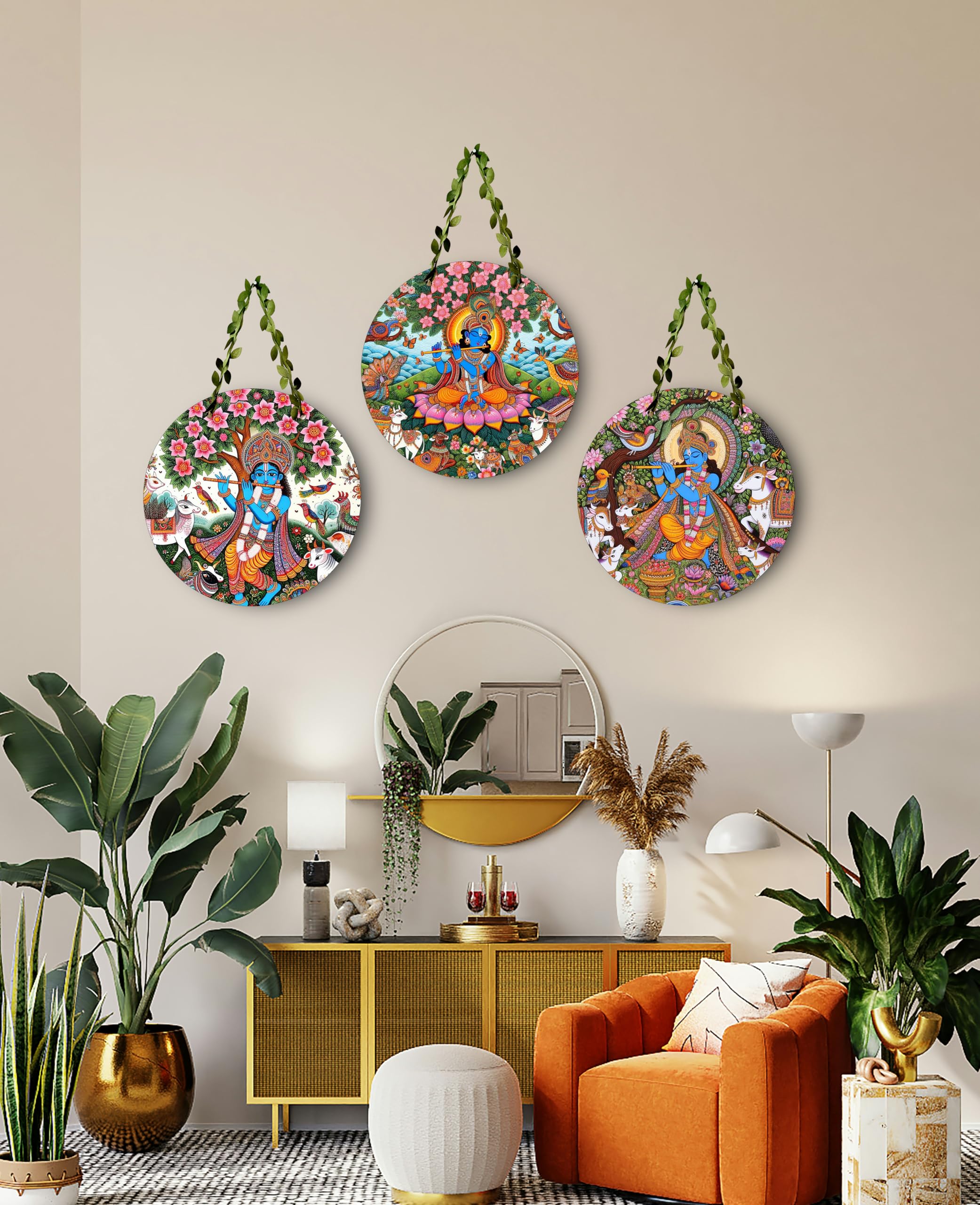 MD Arts Wall Hanging Decorative Items for Living Room | Circle Set Digital Print Wall Art | Cir-Set-0006 2
