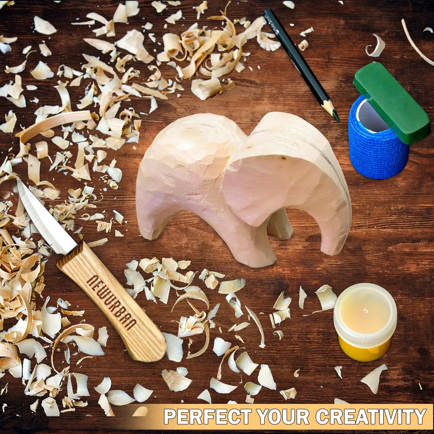 Buy Wood Carving Kit for Beginners Whittling kit with Elephant