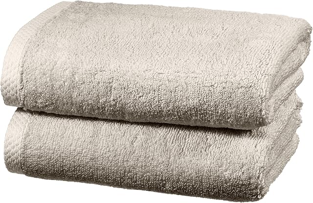 Amazon Basics Quick Dry Towel Set, 2 Hand - Platinum